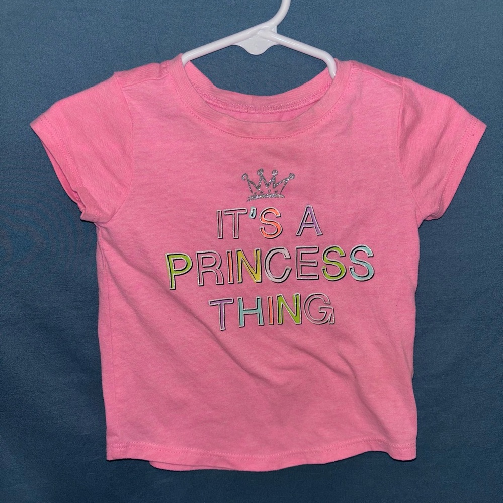 Garanimals Pink Short Sleeve Tee with Colorful "Princess" Graphic